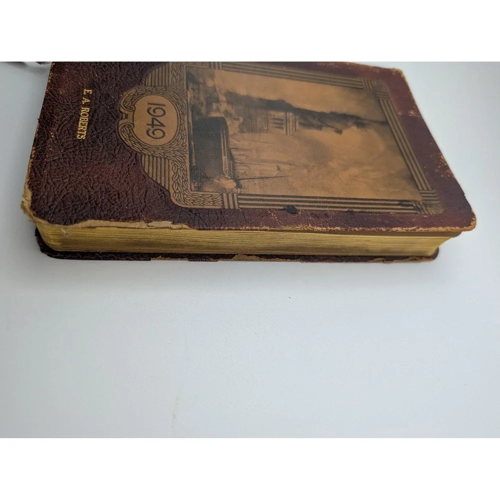 Vintage 1949 Executive Record and Travel Guide Statue of Liberty Brown Bigelow